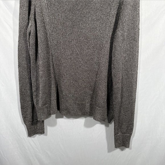 NWT $308 Eileen Fisher [ 2X‎ ] Metallic Ballet Neck Melange Sweater in Grey - Picture 4 of 10